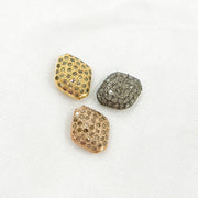 Diamond & Sterling Silver Rhombus Shape Bead